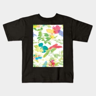 floral em branco Kids T-Shirt